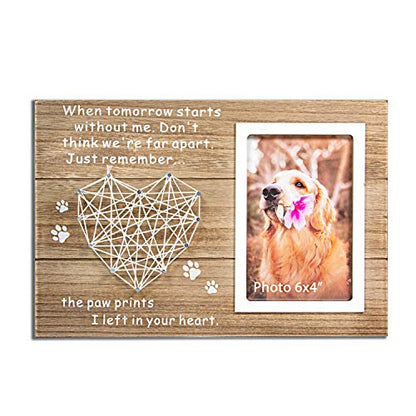 VILIGHT Dog Passing Away Gifts Pet Loss Sympathy Memorial Frame 4x6 In | Gifts for Someone Who Lost a Dog, Cat Memorial,Dog memorial Picture Frame, Paw Prints in Heaven Memory Frame