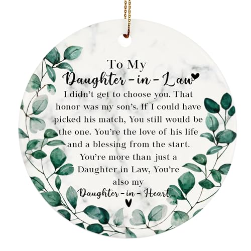 to My Daughter-in-Law Christmas Ornament from Mother in Law, Daughter in Law Gifts Xmas Tree Hanging Ornament, Christmas Keepsake - color: Daughter in Law