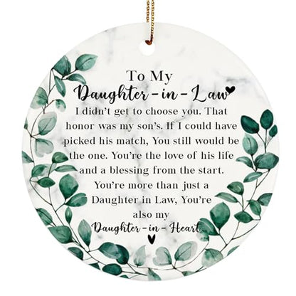 to My Daughter-in-Law Christmas Ornament from Mother in Law, Daughter in Law Gifts Xmas Tree Hanging Ornament, Christmas Keepsake - color: Daughter in Law