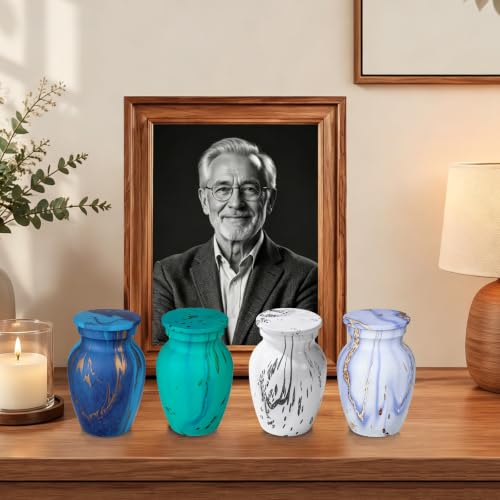 Small Keepsake Cremation Urns for Human Ashes, Memorial Urns, Mixed Color - color: Mixed