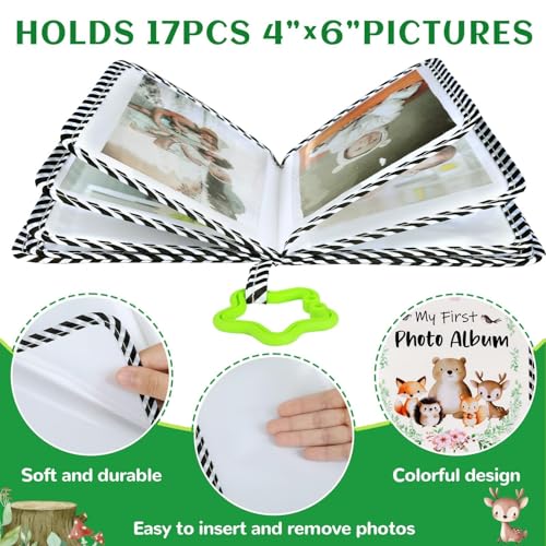 's My First Family Album Soft Photo Cloth Book Woodland Animal My First Book of Photos Memory Album Gift Holds 4x6 Pictures for Babies Newborn & Shower - style: Woodland Animal