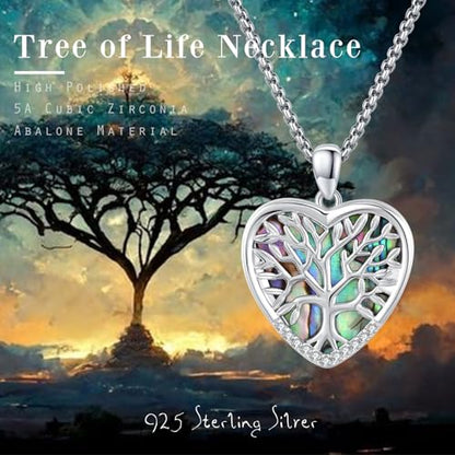 MEDWISE 925 Sterling Silver Locket Necklace That Holds Pictures Photo Necklace Oxidized Rose Flower/Sunflower/Compass/Celtic Heart Pendnat Lockets Gifts for Women Birthday Christmas Gifts - style: E-Tree of Life