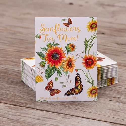 25 Sunflowers for Mom - Happy Mothers Day - Sunflower Seed Packets - style: Sunflowers for Mom