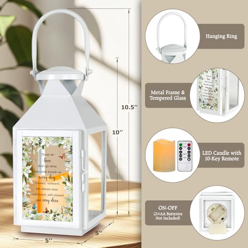 Memorial Lantern - Bereavement Sympathy Gifts for Loss of Loved Ones - Mother, Father, Grandpa, Grandma Remembrance Gifts - color: Those We Love White