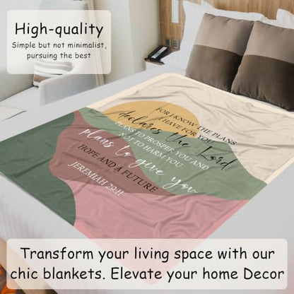 HIWX Boho Mountain Christian Religious Throw Blanket 50x60 Inches - color: Give 1, size: 50“L x 60”W