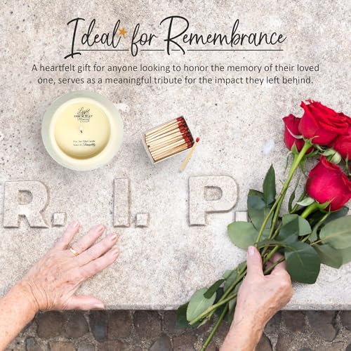 Pavilion Gift Company - 'In Memory, Light Remains' 19176 - White Ceramic Candle with Soy Wax in a Delicate Jasmine Scent, Thoughtful Sympathy, Remembrance, and Condolence Gift - 8 Ounces - style: In Memory, Light Remains