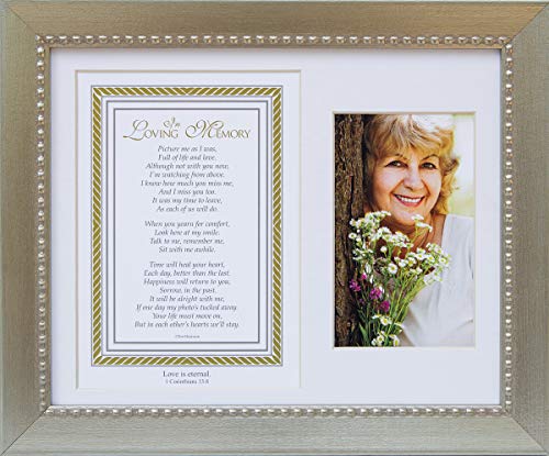 In Loving Memory Sentiment Memorial Picture Frame- Sympathy Gift for Loss of Loves Ones - Memorial Gift (Silver With Scripture) - color: Silver With Scripture