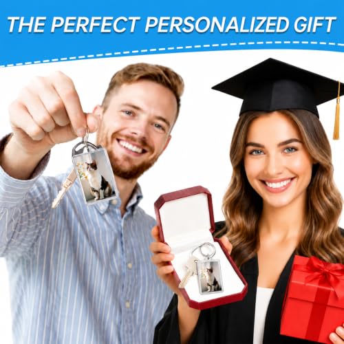 18 Pcs Photo Keychain (1.3 x 2inch) Mini Picture Frame Keychain - color: 18 Pcs