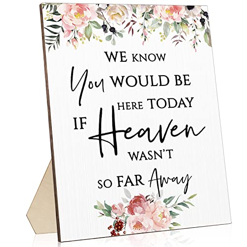 Yulejo Floral Memorial Wedding Sign Heaven Wasn't So Far Away for Wedding