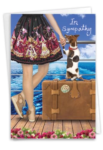 The Best Card Company - Pet Sympathy Card with Envelope - Animal Bereavement, Sorry for Loss - Dog And Friend C6881SMG-PS - style: Dog and Friend