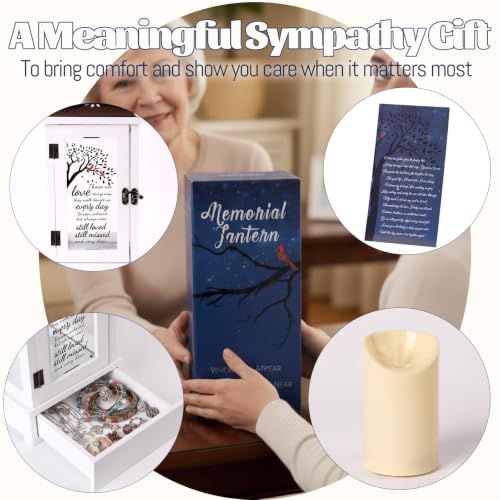 Memorial Gifts for Loss of Loved Ones, Memorial Lantern with Candle Light | Sympathy Gifts for Loss of Mom Dad, Remembrance Keepsake Gift for Funeral Bereavement