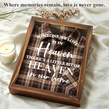 Sympathy Gifts for Loss of Loved One, Clothing Memorial Shadow Box Frame - color: Brown