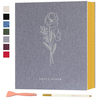 Lanpn Self Adhesive Photo Album Scrapbook 40 Pages, Linen Photos Albums DIY Sticky Magnetic Pages holds 4X6 7x5 A5 Picture for Family Wedding Birthday (Small-20 Sheets/40 Pages, Grey) - color: Grey, size: Sticky Page (Small,40 Pages)