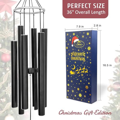 ASTARIN 36in Memorial Wind Chimes, Christmas Wind Chimes for Outdoors - size: 36”-Black-Christmas Gift Box