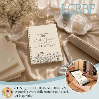 Mom Memorial Gifts Spiral Notebook Journal 5.5x8.3in | Loss of Mother Sympathy Gifts, Bereavement Remembrance Gift, Letters to My Mom Grief Notebook Journals - color: Letters Mom