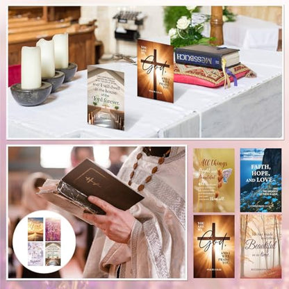 50 Pcs Church Bulletins Paper Bulk Package of 10 Styles 8.5 x 11 Church Worship Bulletins Gospel Tracts Welcome The Congregation Cards Bible School Study Supplies for Share Church Information