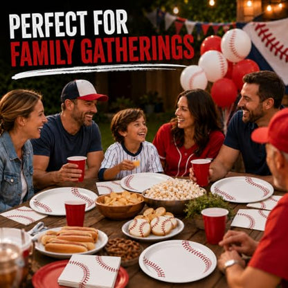 40 Pcs Baseball Plates and Napkins Set, Large 9 Inch Party Plates - color: Baseball