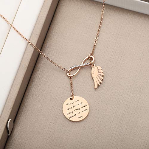 Zuo Bao Memorial Bracelet In Memory Of Dad Mom Sympathy Gift Those We Love Don't Go Away They Walk Beside Us Every Day Loss Jewelry for Her - color: those we love Y necklace RG