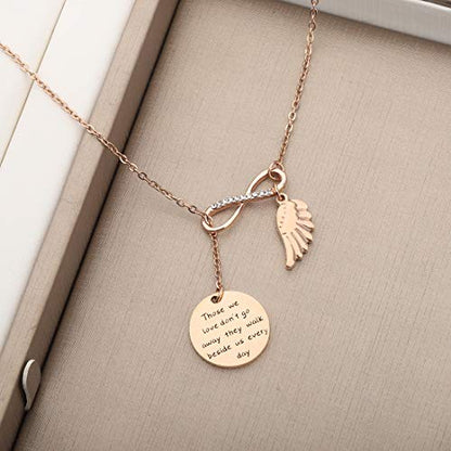 Zuo Bao Memorial Bracelet In Memory Of Dad Mom Sympathy Gift Those We Love Don't Go Away They Walk Beside Us Every Day Loss Jewelry for Her - color: those we love Y necklace RG