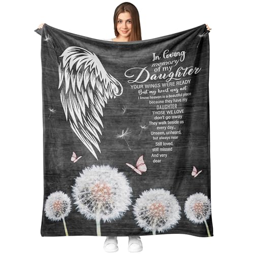 Memorial Gifts for Loss of Daughter, Loss of Daughter Sympathy Gifts Throw Blanket 60"X50", Sympathy Gifts for Loss of Loved One, Condolence/Grief/Bereavement Gifts, In Memory of Loved One Gifts - color: Bereavement Blanket-daughter