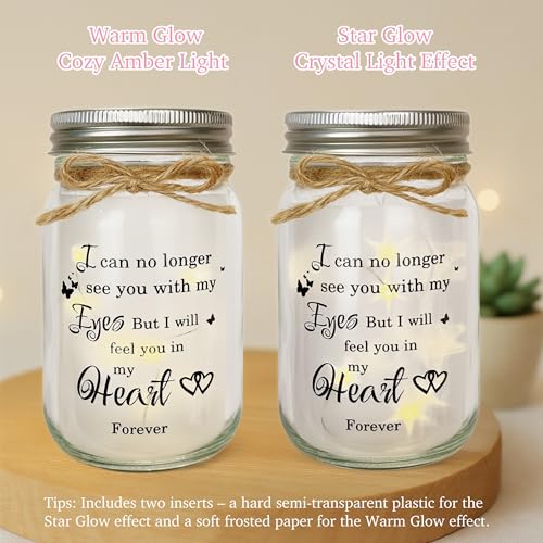 Sympathy Gifts for Loss of Loved One, Memorial Mason Jar Light, Bereavement Gift for Grieving Friends & Family, In Memory of Mom Dad Husband Wife, Remembrance Home Decor - style: Sympathy