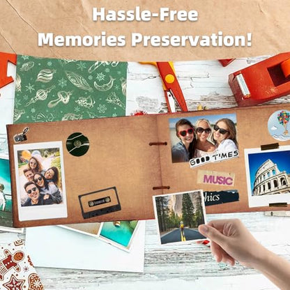 Scrapbook Photo Album Our Adventure Book Embossed Hard Cover - color: Leather Adventure Book