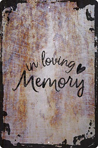 In loving memory love heart cursive heaven passed away Beige Wall Art Decor Funny Gift 12 x 18 Inch
