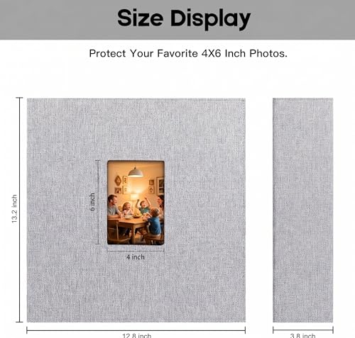 Extra Large Capacity 4x6 Photo Album, Holds 1000 Photos, Gray - color: Gray