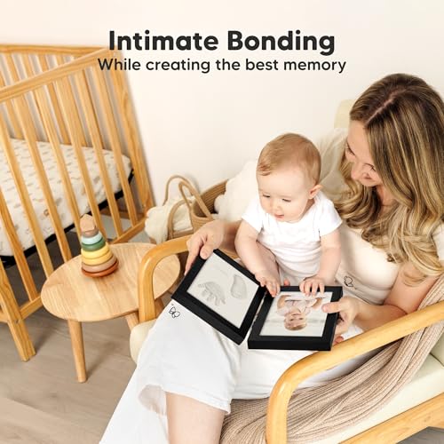 Baby Hand and Footprint Kit, Quick Dry Clay Newborn Keepsake (Onyx Black) - color: Onyx Black
