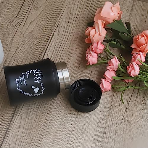 4.5 Inches Small Urn for Human Ashes Small Keepsake Urn Heart Pattern Memorial Ashes ContainerStainless Steel Mini Cremation Urn - size: Heart-Black