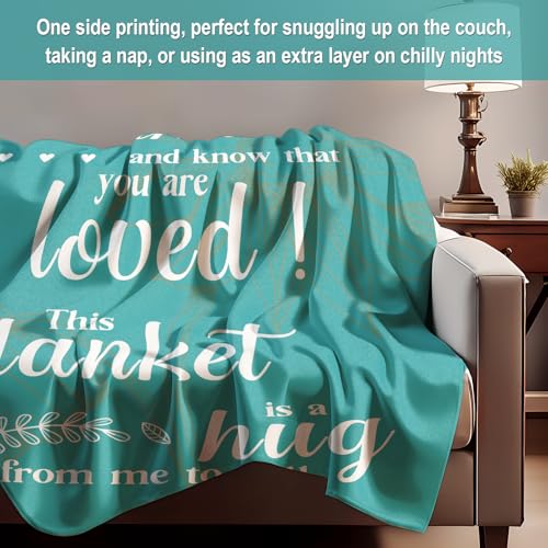 Get Well Soon Gifts, Cancer Care Gifts for Women or Men, Inspirational Gifts for Her Him， Encouragement Healing/After Surgery/Thinking of You Gifts, Hug Blanket 60"x50"（Teal） - color: Tael
