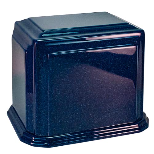 Arch Cultured Marble Urn for Two, Blue, Extra Large Size Adult Urn, Companion Size, Capacity for up to 490 lbs Ashes of a Man or Woman, Ground Burial, Home or Funeral Memorial Cremation Urn for Ashes - color: Blue