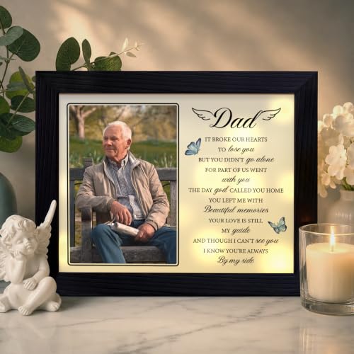 Memorial Gifts for Loss of Dad, Sympathy Picture Frame, Loss of Father Sympathy Gifts, Condolence Bereavement Remembrance Funeral Grief Gift,Shadow Boxes Fits 4x6 in Photo - color: Black, size: Black-Loss of Dad