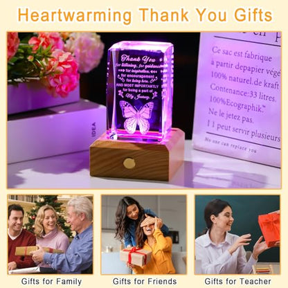 Ornalrist Thank You Gifts for Women Men with Colorful Wood Base - color: Thank You Gifts