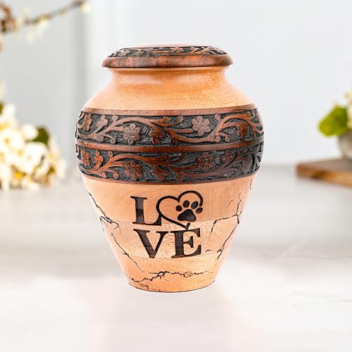 Ayan Handicrafts Wooden Urn Keepsake Urn for Ashes for Women - Paw Cremation Urn, Personalized Pet Urn, Funeral Urns for Human Ashes (Heart & Paw, Medium - 65 Cu.in) - color: Heart & Paw, size: Medium - 65 Cu.In