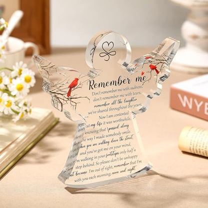 Jetec Sympathy Gift for Loss Acrylic Angel Memorial Gift,Classic Cardinal - style: Classic Cardinal