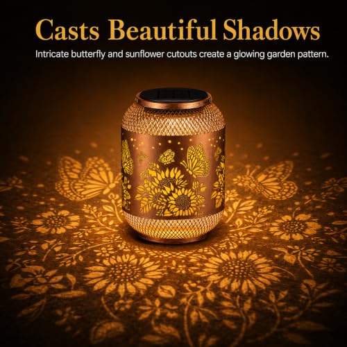 Butterfly Solar Lantern Outdoor Hanging Solar Garden Light Gifts for Women - color: Butterfly