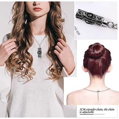 Fumete 5 Pcs Urn Necklaces for Ashes Cremation Keepsake - color: Black