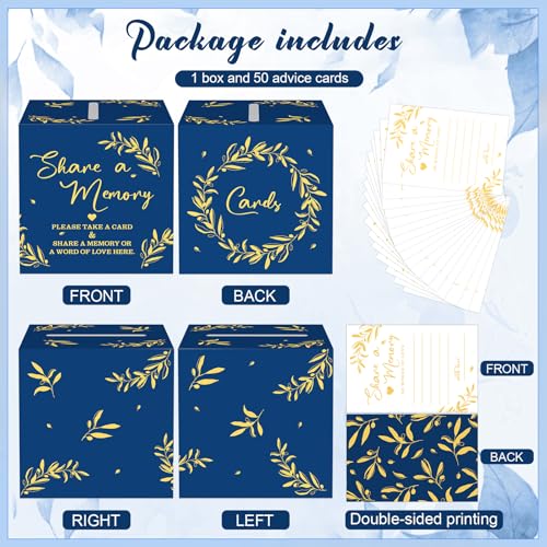 Pajean 50 Share a Memory Cards and Box, Blue Gold, Trendy - color: Blue Gold, style: Trendy
