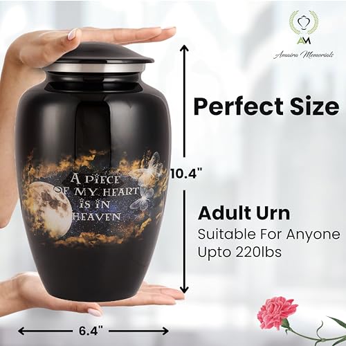 Urns for Human Ashes Adult, Large Cremation Urn for Men & Women, Handcrafted Metal Urn with Secure Lid for Funeral & Burial (Way to Heaven - 220 Cubic Inches) - color: Way to Heaven