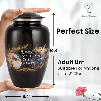 Urns for Human Ashes Adult, Large Cremation Urn for Men & Women, Handcrafted Metal Urn with Secure Lid for Funeral & Burial (Way to Heaven - 220 Cubic Inches) - color: Way to Heaven