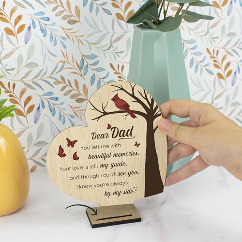 Memorial Plaque for Loss of Father Wooden Sympathy Sign in Loving Memory of Dad Bereavement & Condolence Gift - color: Loss of a Father