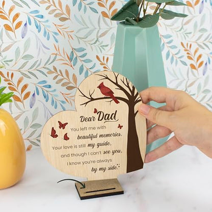 Memorial Plaque for Loss of Father Wooden Sympathy Sign in Loving Memory of Dad Bereavement & Condolence Gift - color: Loss of a Father