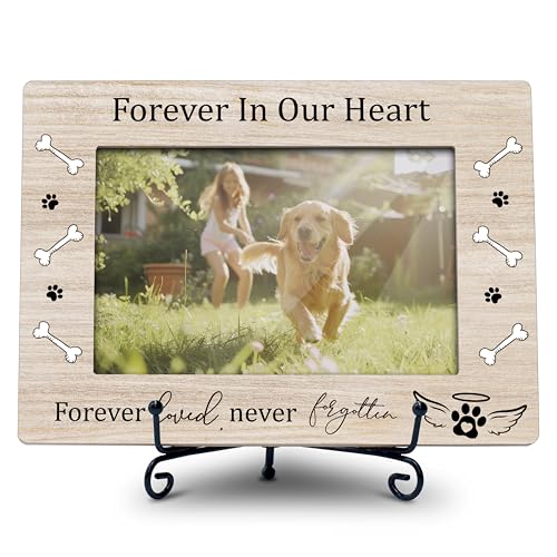 Dog Memorial Picture Frame 4x6, Pet Loss Sympathy Gift for Loss of a Beloved Dog, Wooden Remembrance Frame -B05 - style: Style5