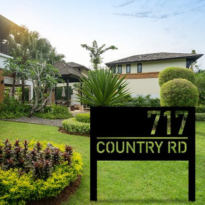 Personalized Modern House Address Number Sign, Custom House Number Garden Stake, Street Name Yard Stake, House Number Sign for Lawn and Patio, Outside Signs, Address Number Gift, New Homeowner Gift - color: Design C