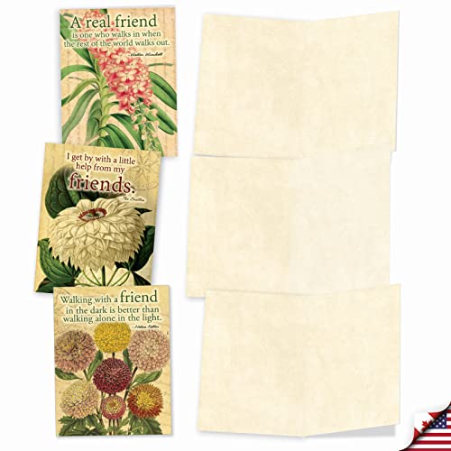 The Best Card Company - 10 Assorted Flower Cards Blank for Women (4 x 5.12 Inch) - All Occasion Floral Greetings Boxed - Say it with Flowers M1710BN - style: Say It With Flowers