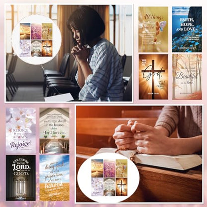 50 Pcs Church Bulletins Paper Bulk Package of 10 Styles 8.5 x 11 Church Worship Bulletins Gospel Tracts Welcome The Congregation Cards Bible School Study Supplies for Share Church Information