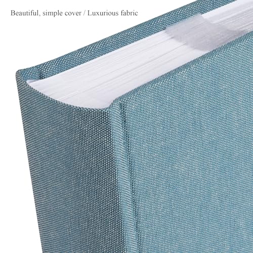 1DOT2 Photo Album with Writing Space, 100 Pages, Linen Cover, Cyan Blue - color: Cyan Blue