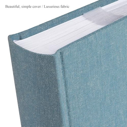 1DOT2 Photo Album with Writing Space, 100 Pages, Linen Cover, Cyan Blue - color: Cyan Blue
