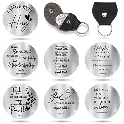 6 Pcs Pocket Hug Token Keychain Christian Gift Long Distance Relationship Keepsake for Women Men Patients(Classic) - style: Classic